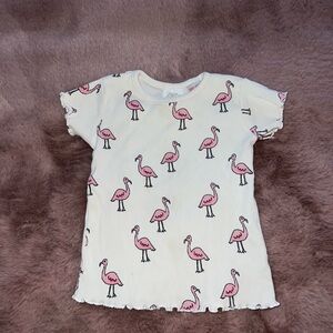 Zara T-Shirt with Pink Flamingos
